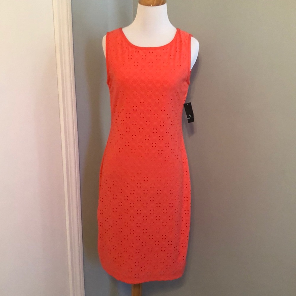 High neck Coral Spring/Summer Dress